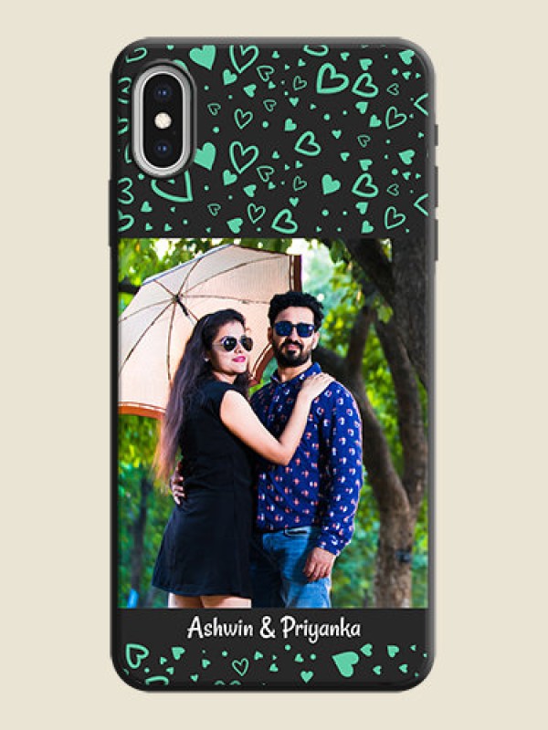 Custom Sea Green Indefinite Love Pattern - Photo on Space Black Soft Matte Mobile Cover - iPhone XS Max