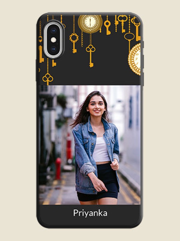 Custom Decorative Design with Text on Space Black Custom Soft Matte Back Cover - iPhone XS Max