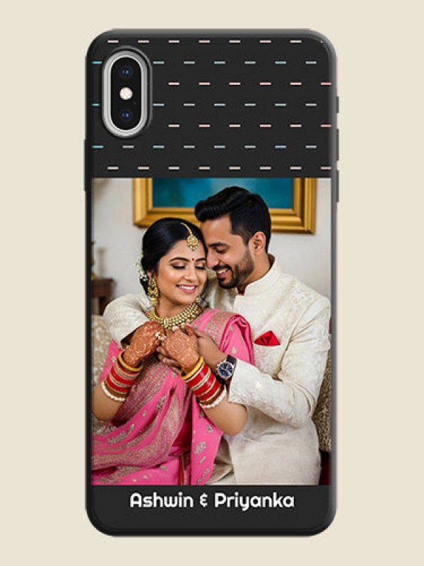 Custom Line Pattern Design with Text on Space Black Custom Soft Matte Phone Back Cover - iPhone XS Max