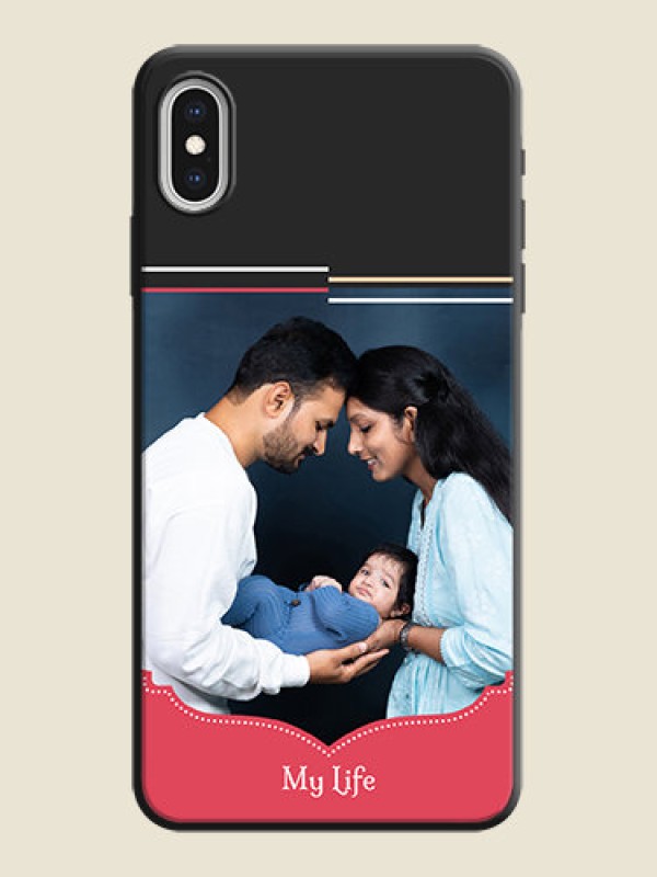 Custom Classic Plain Design with Name - Photo on Space Black Soft Matte Phone Cover - iPhone XS Max