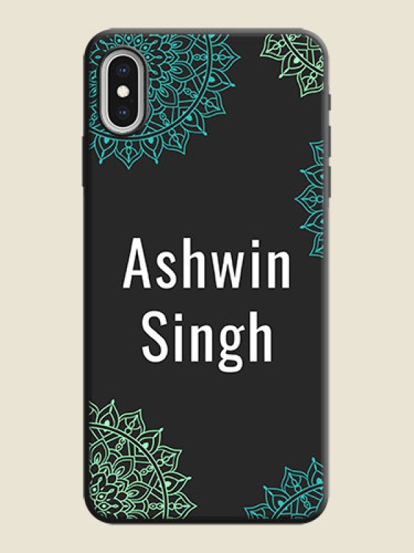 Custom Your Name with Floral Design on Space Black Custom Soft Matte Back Cover - iPhone XS Max