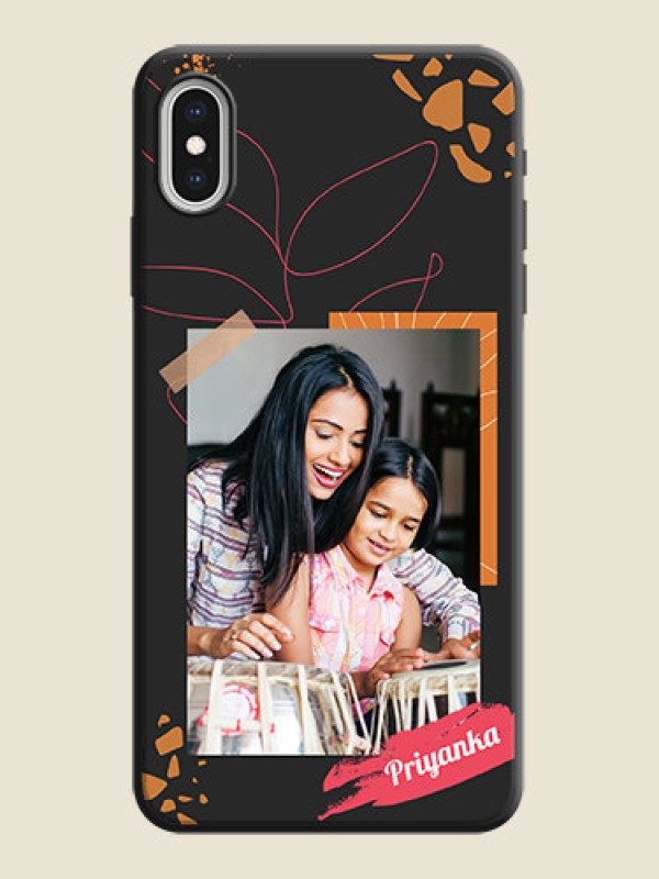 Custom Orange Photo Frame on Space Black Custom Soft Matte Phone Back Cover - iPhone XS Max