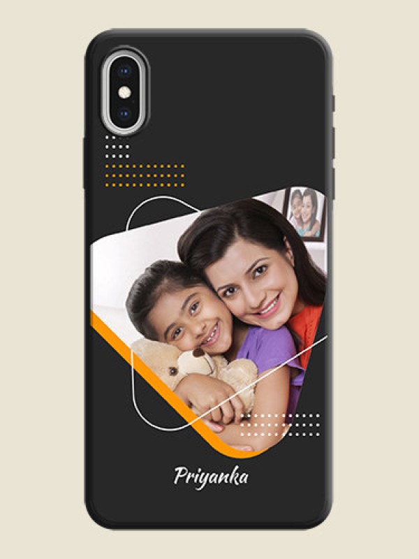 Custom Yellow Triangle - Photo on Space Black Soft Matte Phone Cover - iPhone XS Max