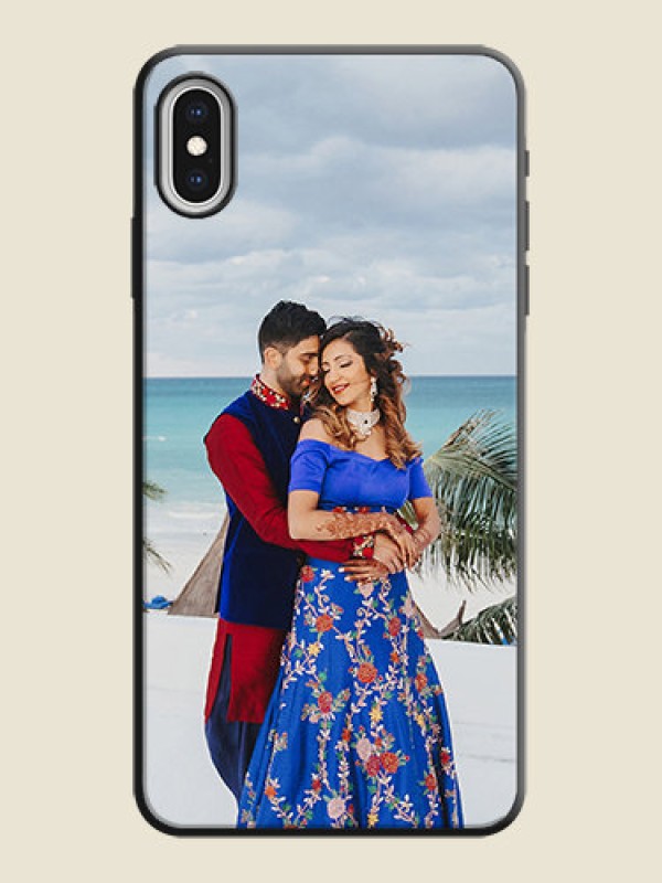 Custom Full Single Pic Upload On Space Black Personalized Soft Matte Phone Covers -Apple Iphone Xs Max