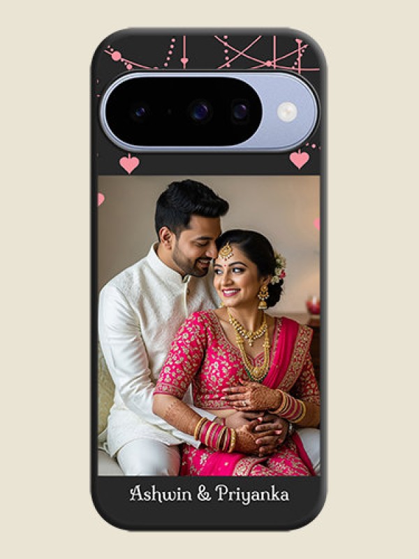 Custom Pink Love Hangings with Text On Space Black Custom Soft Matte Mobile Back Cover - Google Pixel 10 5G