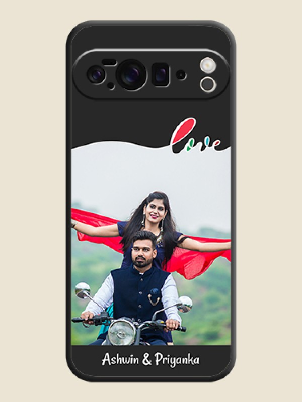 Custom Fall in Love Pattern with Picture on Photo On Space Black Custom Soft Matte Mobile Back Cover - Google Pixel 10 Pro XL 5G