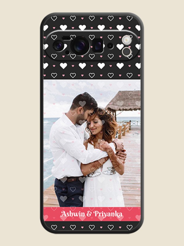 Custom White Color Love Symbols with Text Design on Photo On Space Black Custom Soft Matte Mobile Back Cover - Google Pixel 10 Pro XL 5G