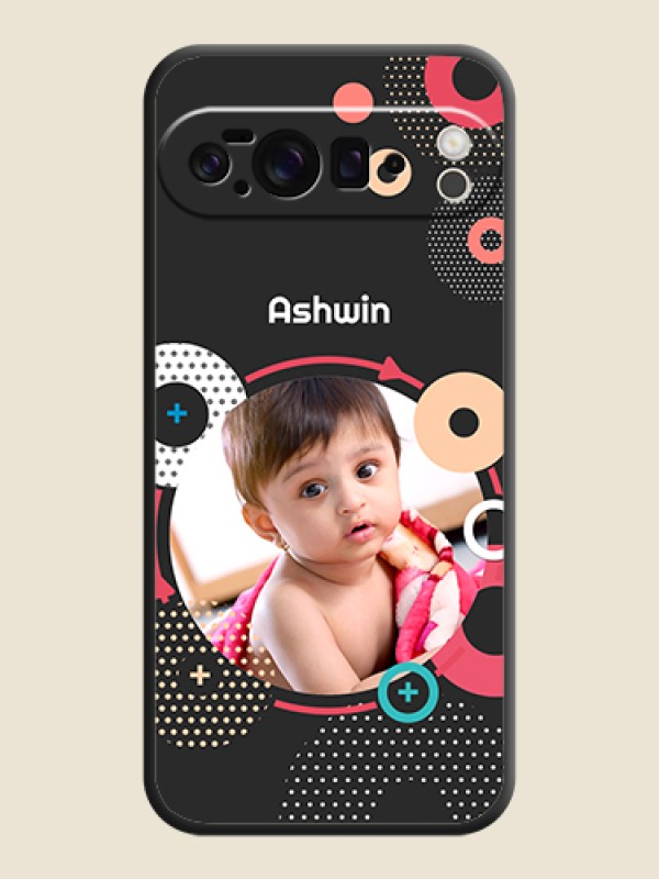 Custom Multicoloured Round Image On Space Black Custom Soft Matte Mobile Back Cover - Google Pixel 10 Pro XL 5G