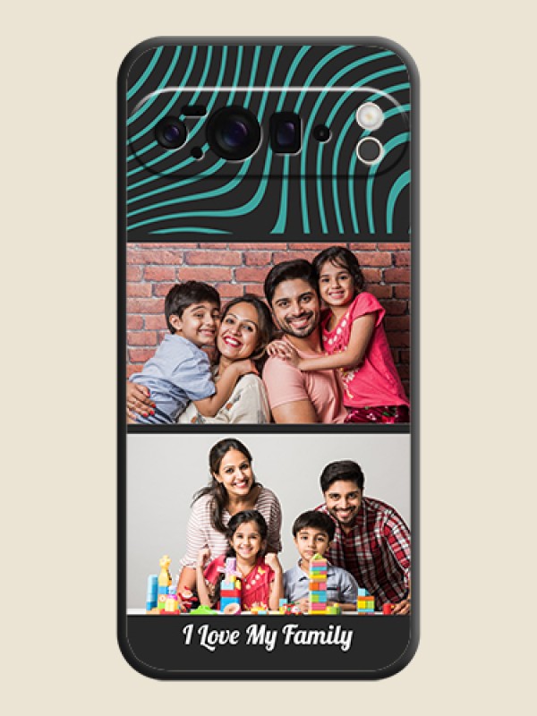 Custom Wave Pattern with 2 Image Holder On Space Black Custom Soft Matte Mobile Back Cover - Google Pixel 10 Pro XL 5G