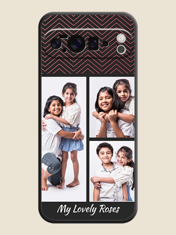 Custom Wave Pattern with 3 Image Holder On Space Black Custom Soft Matte Mobile Back Cover - Google Pixel 10 Pro XL 5G