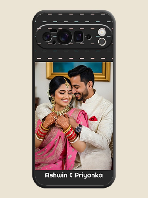 Custom Line Pattern Design with Text On Space Black Custom Soft Matte Mobile Back Cover - Google Pixel 10 Pro XL 5G