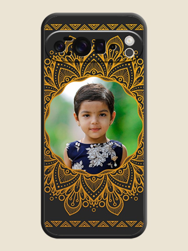 Custom Round Image with Floral Design On Space Black Custom Soft Matte Mobile Back Cover - Google Pixel 10 Pro XL 5G