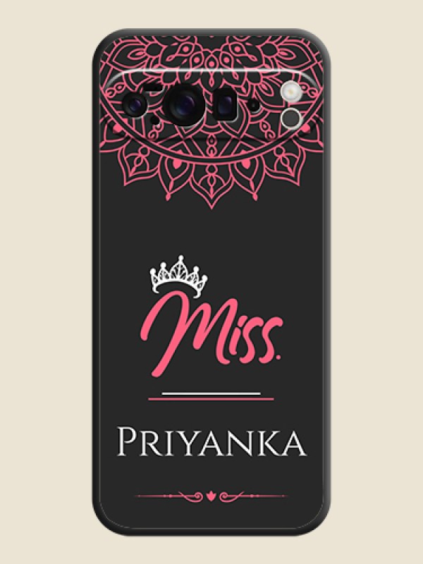 Custom Mrs Name with Floral Design On Space Black Custom Soft Matte Mobile Back Cover - Google Pixel 10 Pro XL 5G