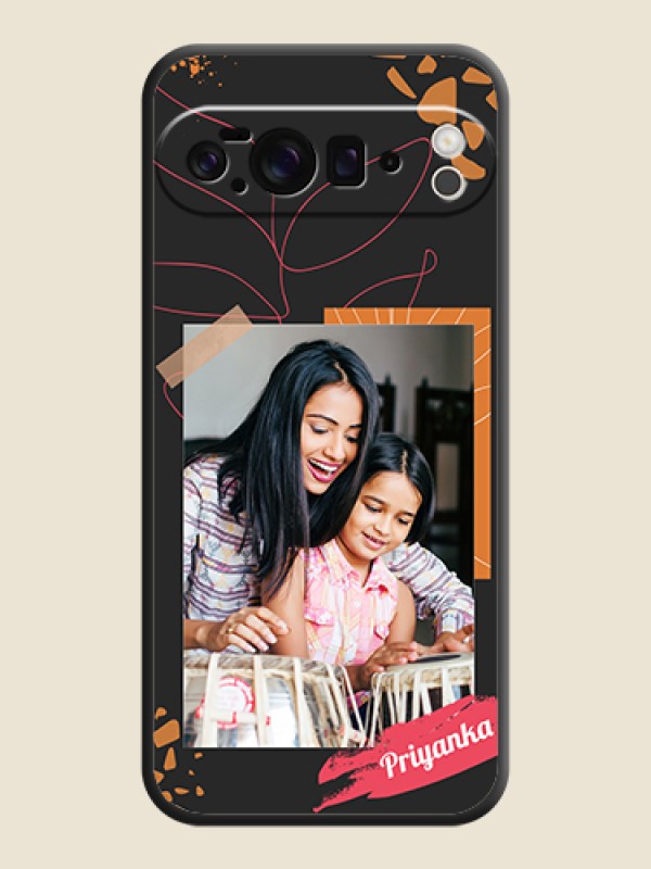Custom Orange Photo Frame On Space Black Custom Soft Matte Mobile Back Cover - Google Pixel 10 Pro XL 5G