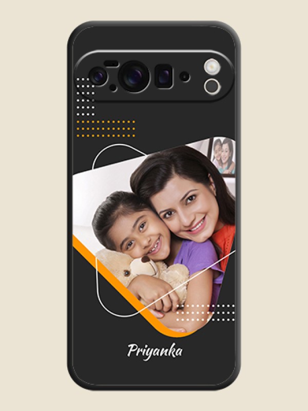 Custom Yellow Triangle on Photo On Space Black Custom Soft Matte Mobile Back Cover - Google Pixel 10 Pro XL 5G