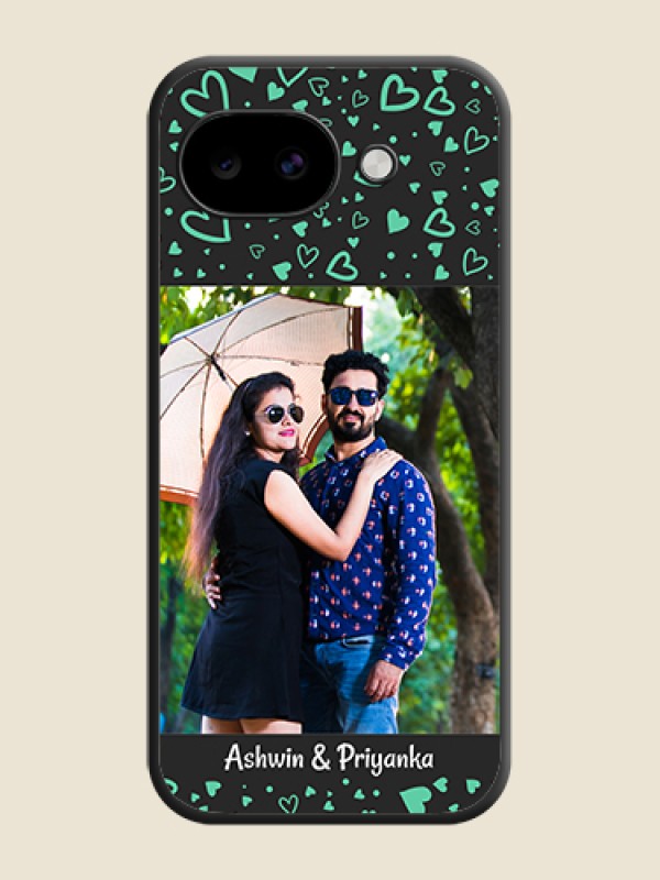 Custom Sea Green Indefinite Love Pattern on Photo On Space Black Custom Soft Matte Mobile Back Cover - Google Pixel 10A 5G