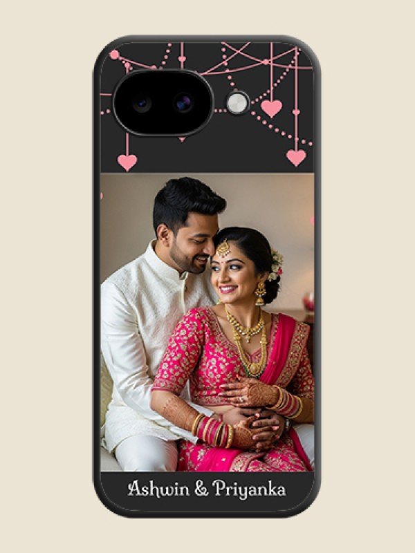 Custom Pink Love Hangings with Text On Space Black Custom Soft Matte Mobile Back Cover - Google Pixel 10A 5G