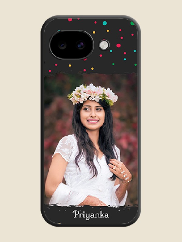 Custom Multicolor Dotted Pattern with Text On Space Black Custom Soft Matte Mobile Back Cover - Google Pixel 10A 5G