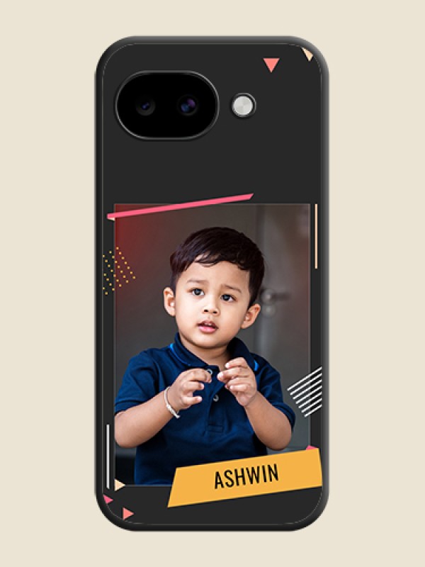 Custom Photo Frame with Triangle Small Dots on Photo On Space Black Custom Soft Matte Mobile Back Cover - Google Pixel 10A 5G