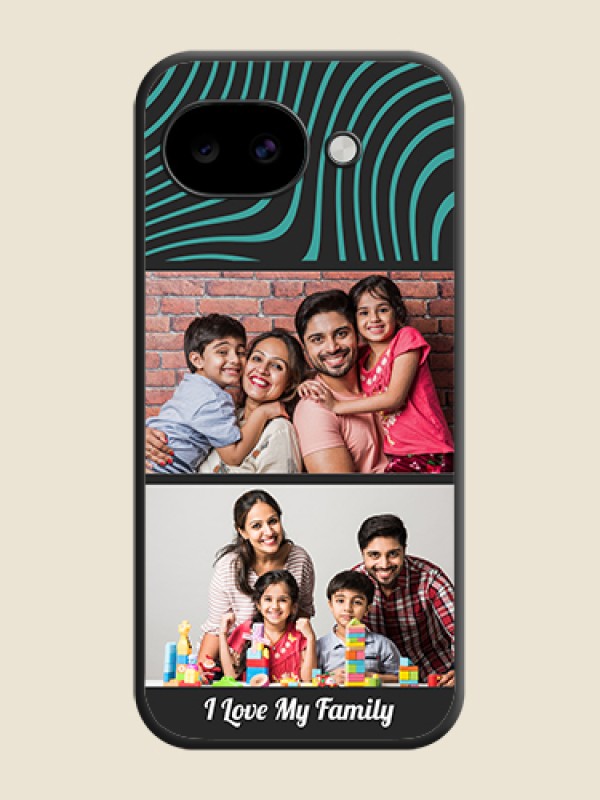 Custom Wave Pattern with 2 Image Holder On Space Black Custom Soft Matte Mobile Back Cover - Google Pixel 10A 5G