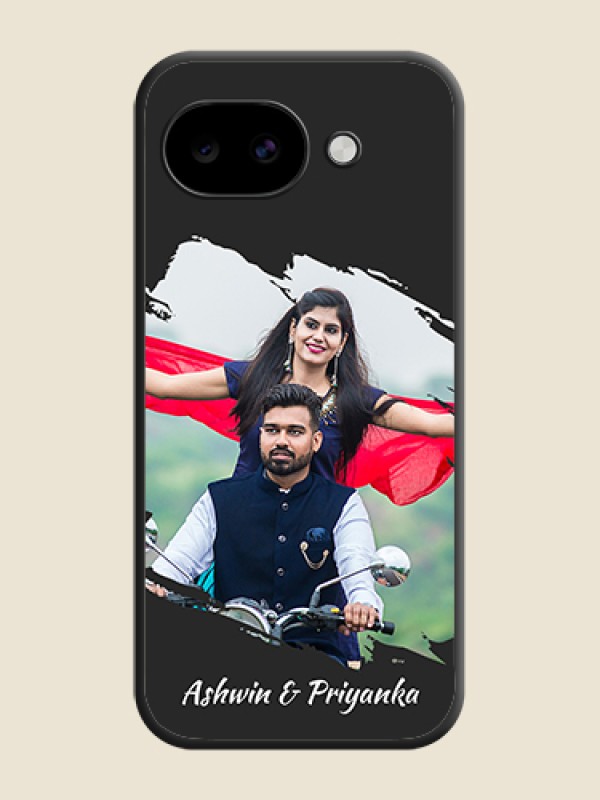 Custom Grunge Brush Strokes on Photo On Space Black Custom Soft Matte Mobile Back Cover - Google Pixel 10A 5G