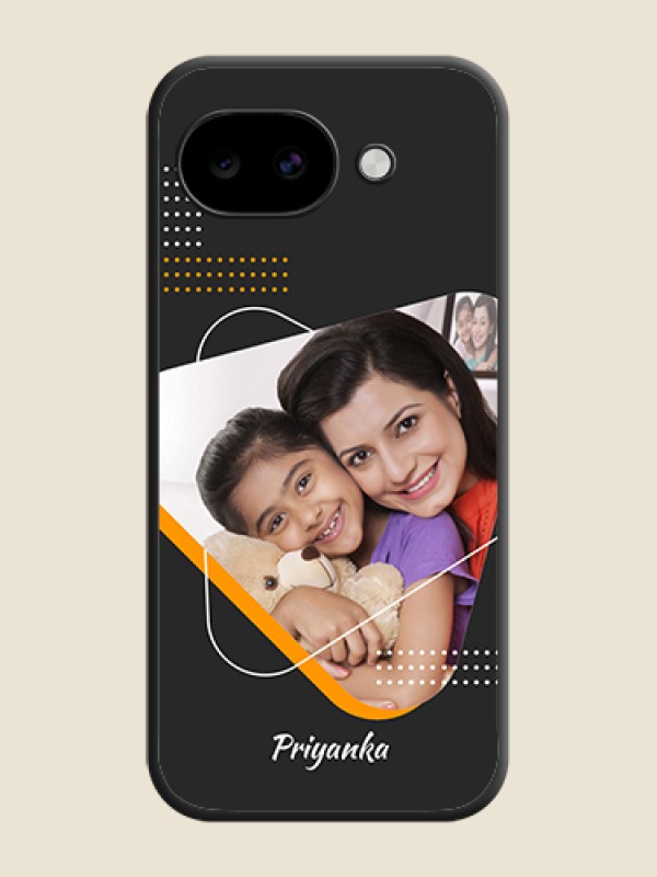 Custom Yellow Triangle on Photo On Space Black Custom Soft Matte Mobile Back Cover - Google Pixel 10A 5G