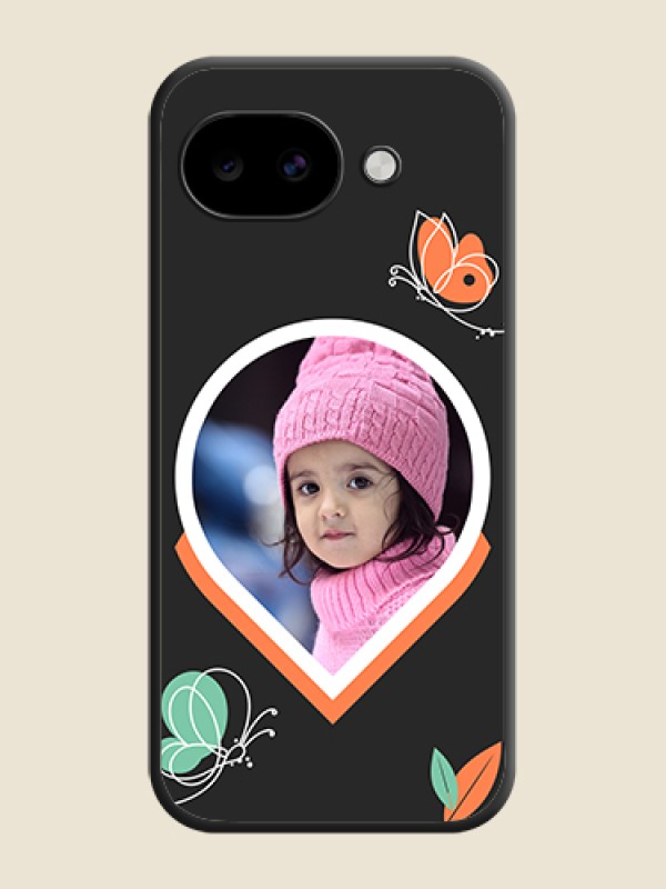Custom Upload Pic With Simple Butterly Design On Space Black Custom Soft Matte Mobile Back Cover - Google Pixel 10A 5G