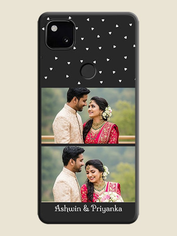 Custom Miniature Love Symbols with Name on Space Black Custom Soft Matte Back Cover - Google Pixel 4A