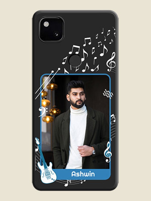 Custom Musical Theme Design with Text on Photo on Space Black Soft Matte Mobile Case - Google Pixel 4A