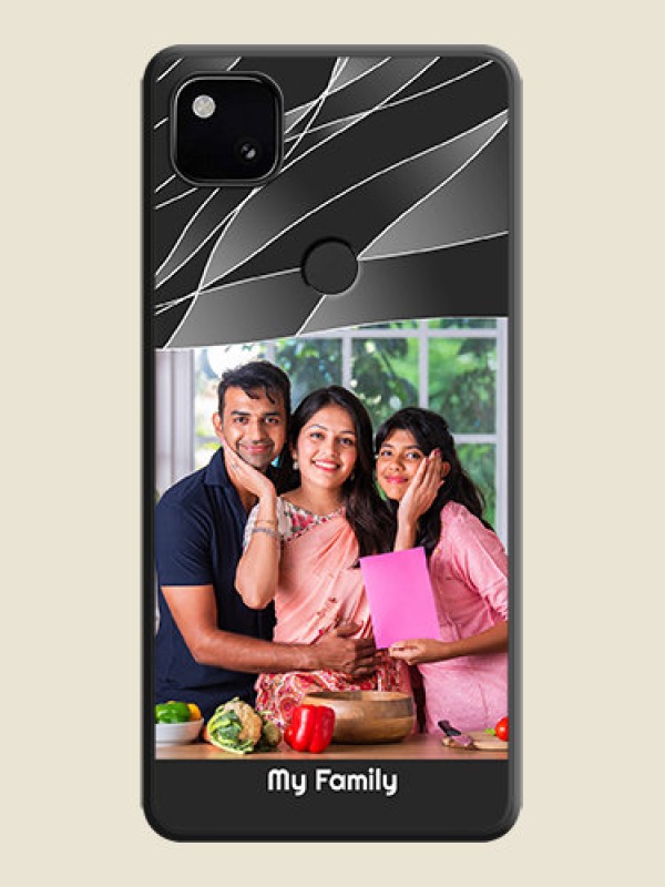 Custom Mixed Wave Lines on Photo on Space Black Soft Matte Mobile Cover - Google Pixel 4A