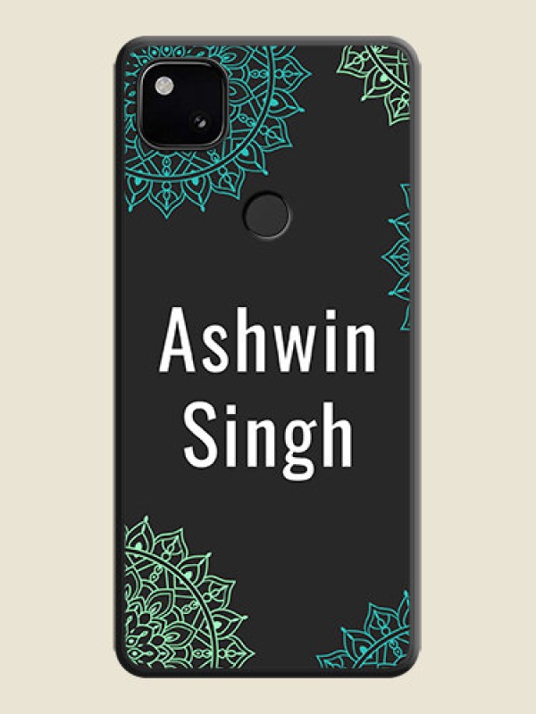 Custom Your Name with Floral Design on Space Black Custom Soft Matte Back Cover - Google Pixel 4A