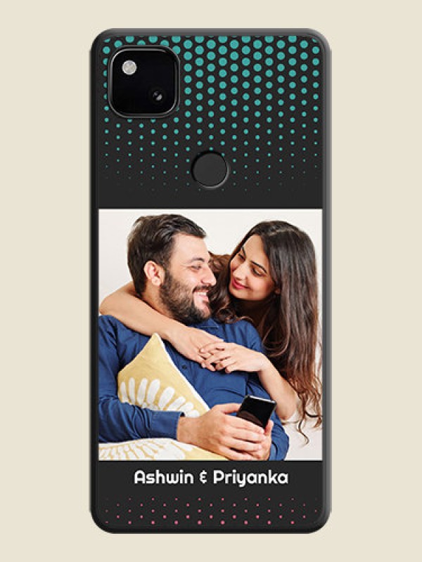 Custom Faded Dots with Grunge Photo Frame and Text on Space Black Custom Soft Matte Phone Cases - Google Pixel 4A