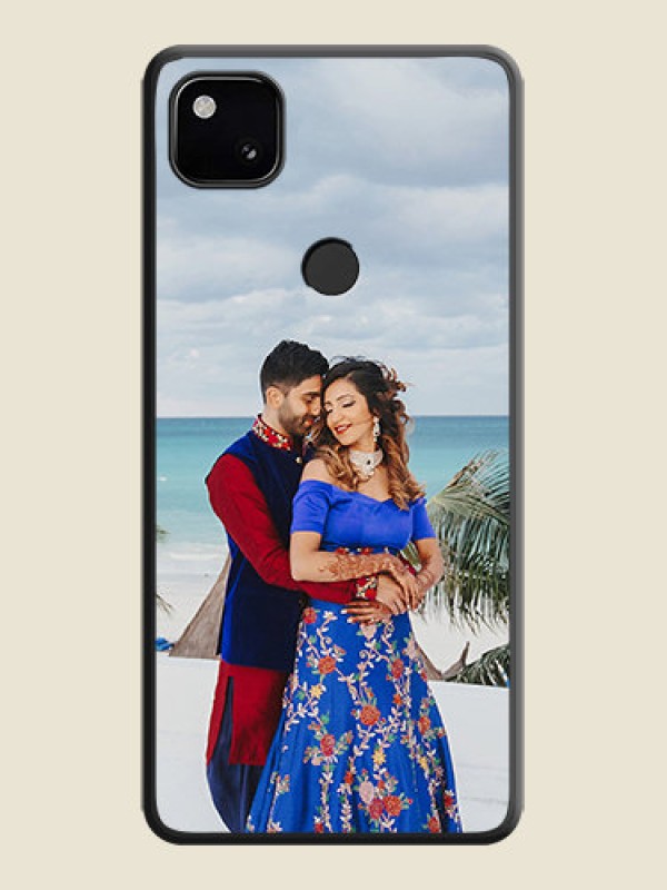 Custom Full Single Pic Upload On Space Black Personalized Soft Matte Phone Covers -Google Pixel 4A