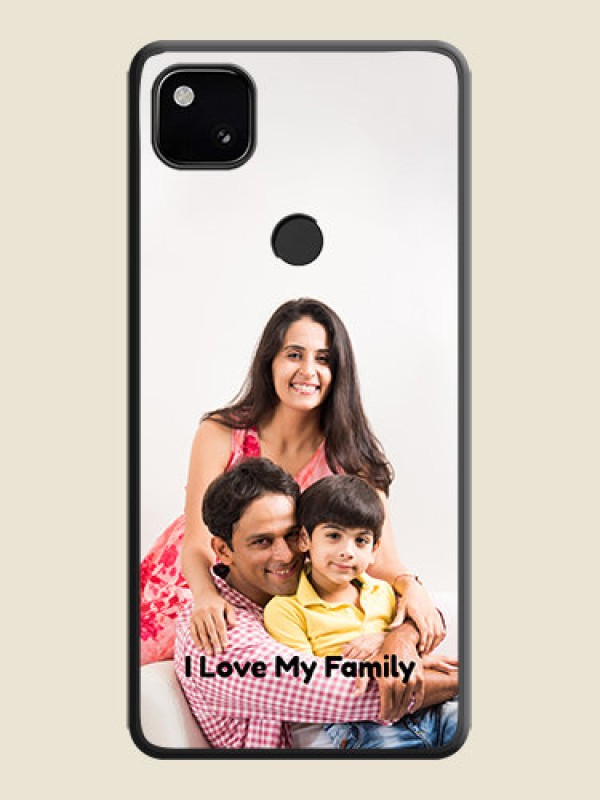 Custom Full Single Pic Upload With Text On Space Black Personalized Soft Matte Phone Covers -Google Pixel 4A