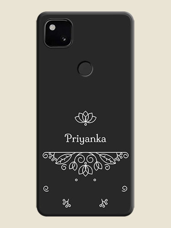 Custom Lotus Garden Custom Text On Space Black Personalized Soft Matte Phone Covers -Google Pixel 4A