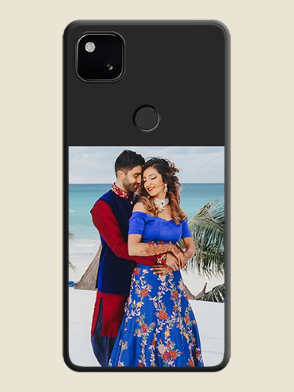 Custom Image Upload With Space Black Color On Custom Soft Matte Mobile Back Cover - Google Pixel 4A