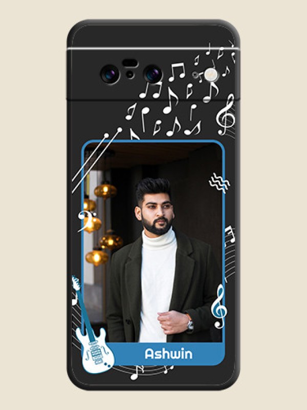 Custom Musical Theme Design with Text on Photo On Space Black Custom Soft Matte Mobile Back Cover - Pixel 8 5G
