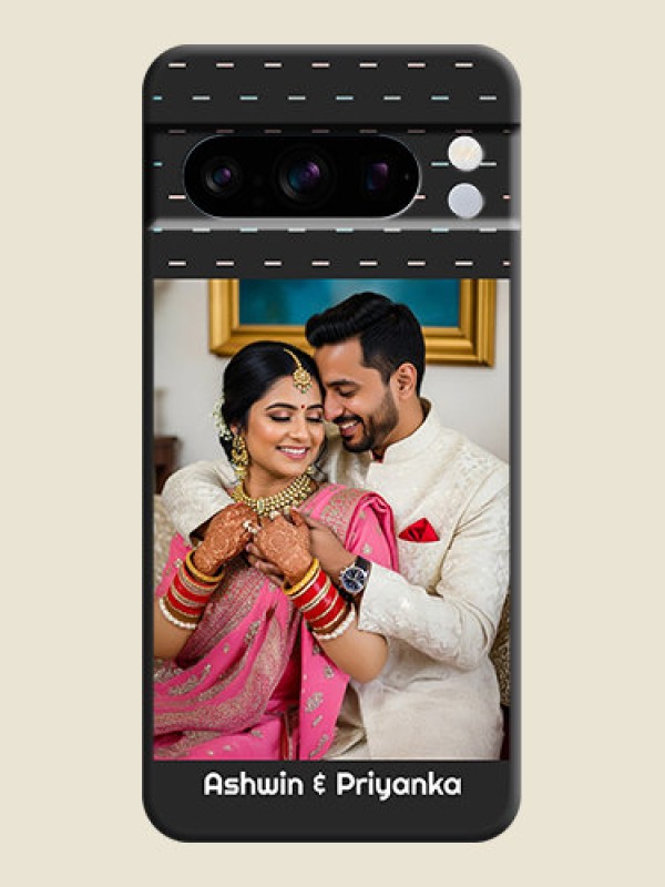 Custom Line Pattern Design with Text On Space Black Custom Soft Matte Mobile Back Cover - Pixel 8 Pro 5G