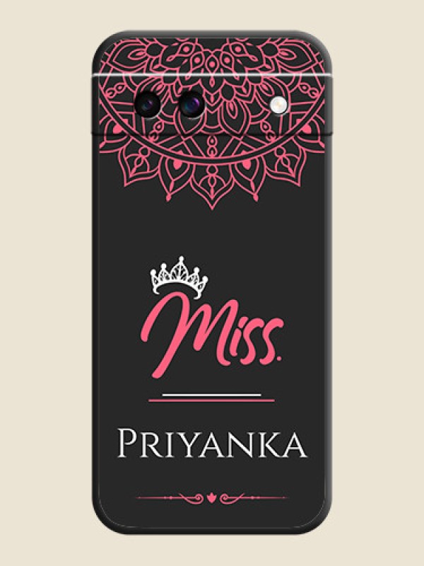 Custom Mrs Name with Floral Design On Space Black Custom Soft Matte Mobile Back Cover - Google Pixel 8A 5G