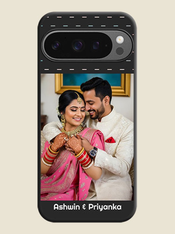 Custom Line Pattern Design with Text On Space Black Custom Soft Matte Mobile Back Cover - Google Pixel 9 Pro 5G