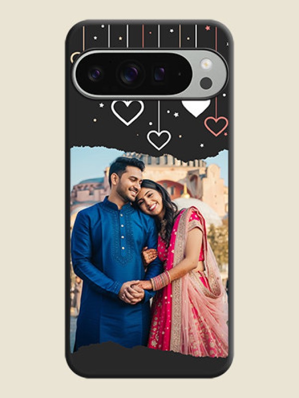 Custom Love Hangings with Splash Wave Picture On Space Black Custom Soft Matte Mobile Back Cover - Pixel 9 Pro Xl