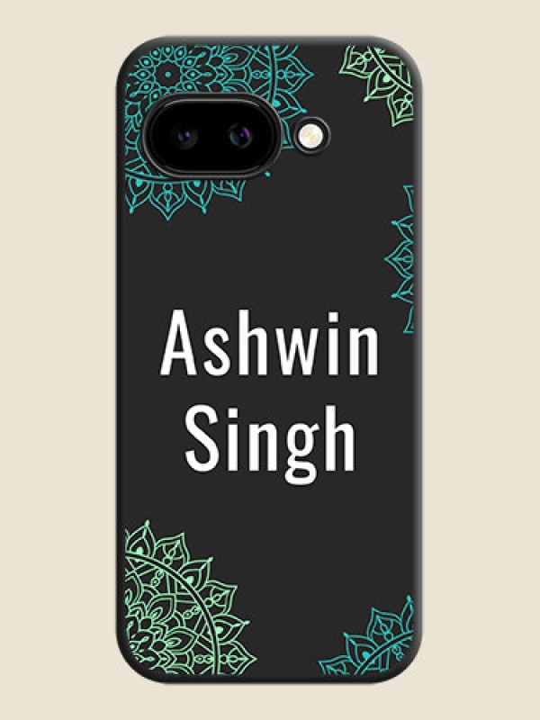 Custom Your Name with Floral Design On Space Black Custom Soft Matte Mobile Back Cover - Google Pixel 9A 5G