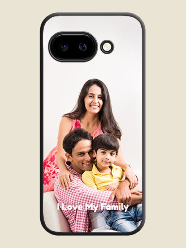 Custom Full Single Pic Upload With Text On Space Black Custom Soft Matte Mobile Back Cover - Google Pixel 9A 5G