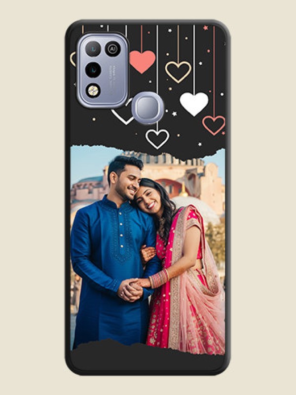 Custom Love Hangings with Splash Wave Picture on Space Black Custom Soft Matte Phone Back Cover - Infinix Hot 10 Play