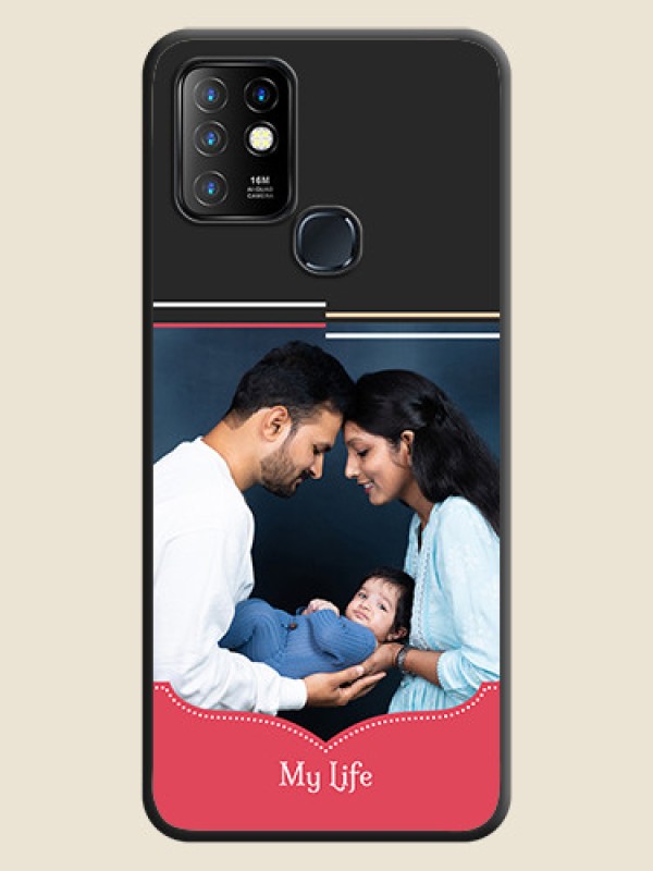 Custom Classic Plain Design with Name on Photo on Space Black Soft Matte Phone Cover - Infinix Hot 10