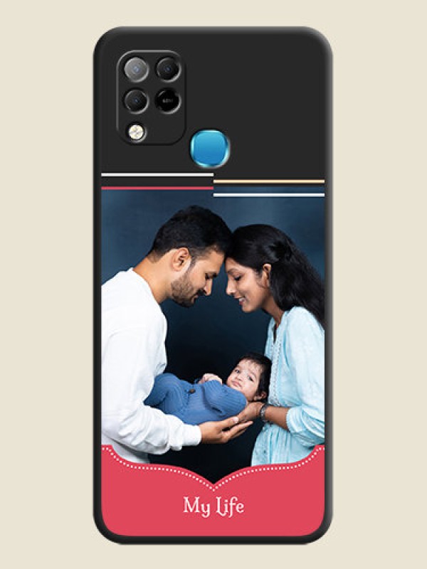 Custom Classic Plain Design with Name on Photo on Space Black Soft Matte Phone Cover - Infinix Hot 10s