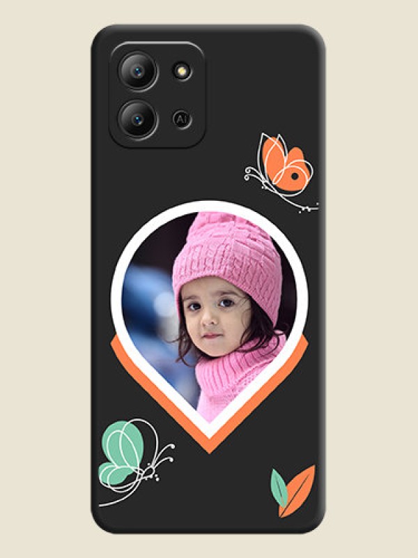 Custom Upload Pic With Simple Butterly Design On Space Black Custom Soft Matte Mobile Back Cover - Infinix Hot 11 2022