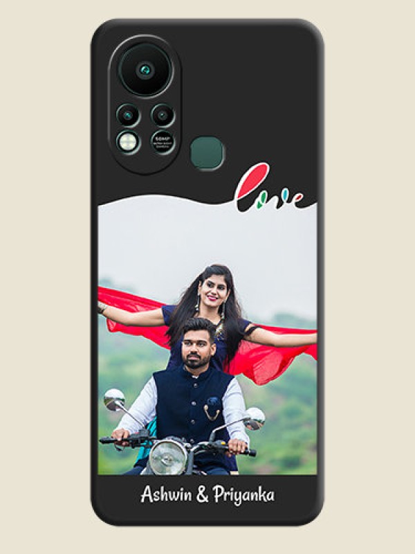Custom Fall in Love Pattern with Picture on Photo on Space Black Soft Matte Mobile Case - Infinix Hot 11s