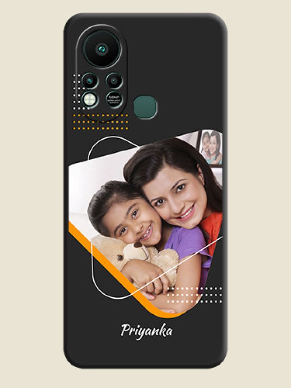 Custom Yellow Triangle on Photo on Space Black Soft Matte Phone Cover - Infinix Hot 11s