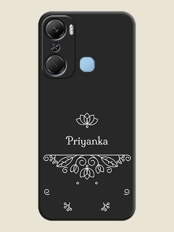 Custom Lotus Garden Custom Text On Space Black Personalized Soft Matte Phone Covers - Infinix Hot 12 Pro